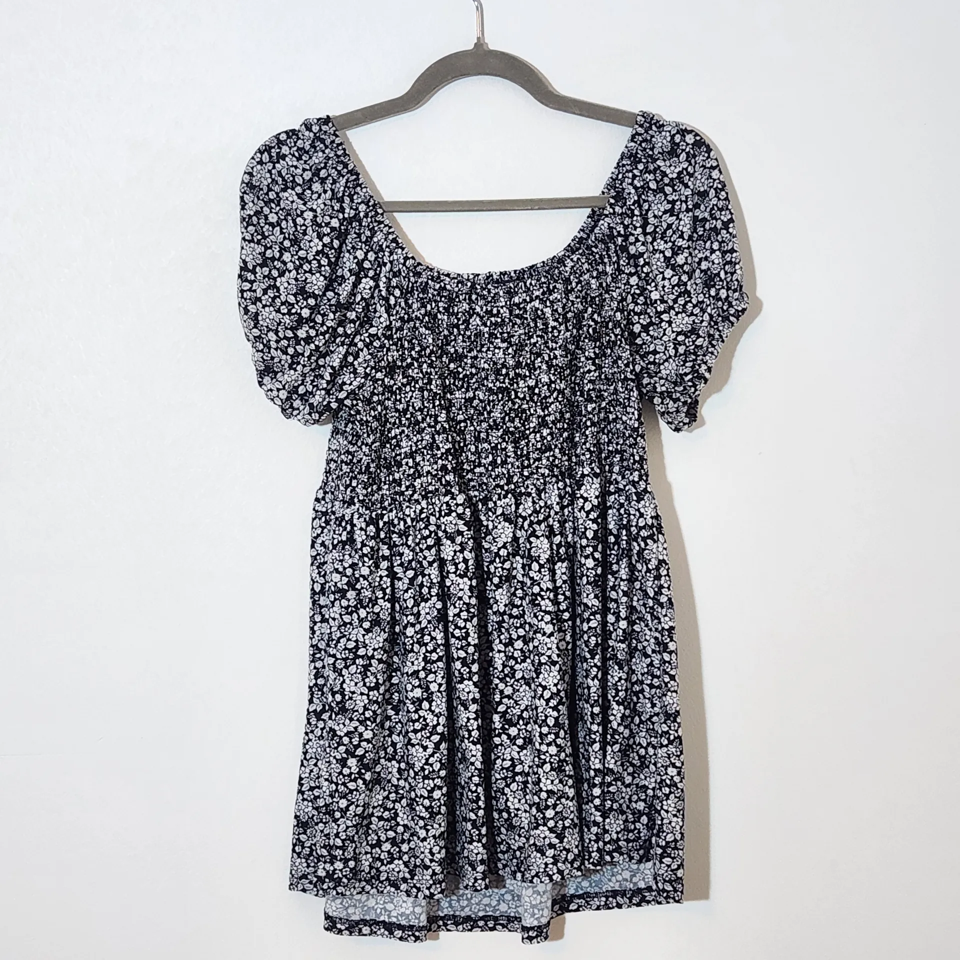 Derek Heart Maternity Black Floral Print Puffy Sleeve Top Size 1X Floral Boho To - Image 5