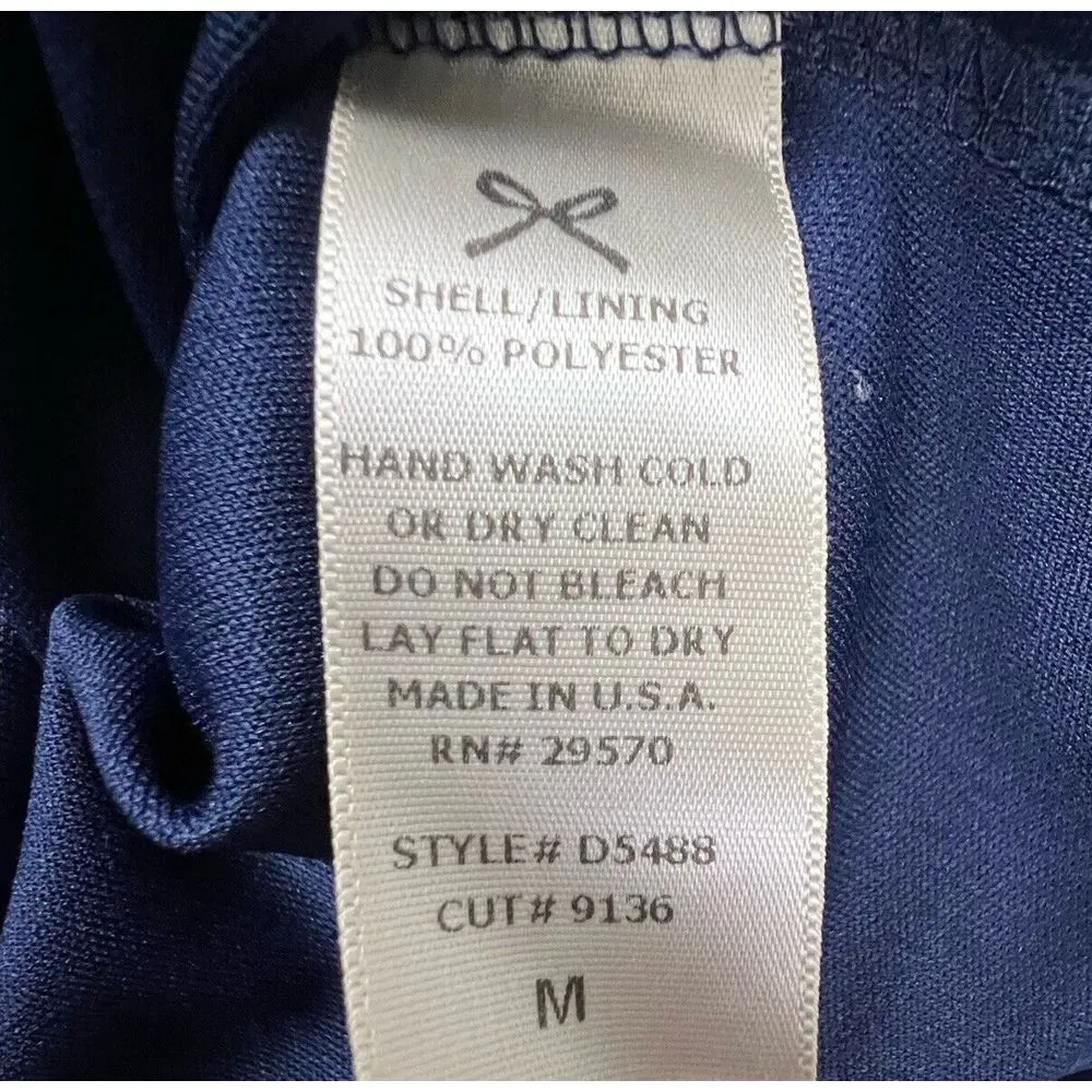 Everly‎ Womens Shift Dress Navy Floral Lined 3/4 Sleeve Linen Blend Dress Medium - Image 5