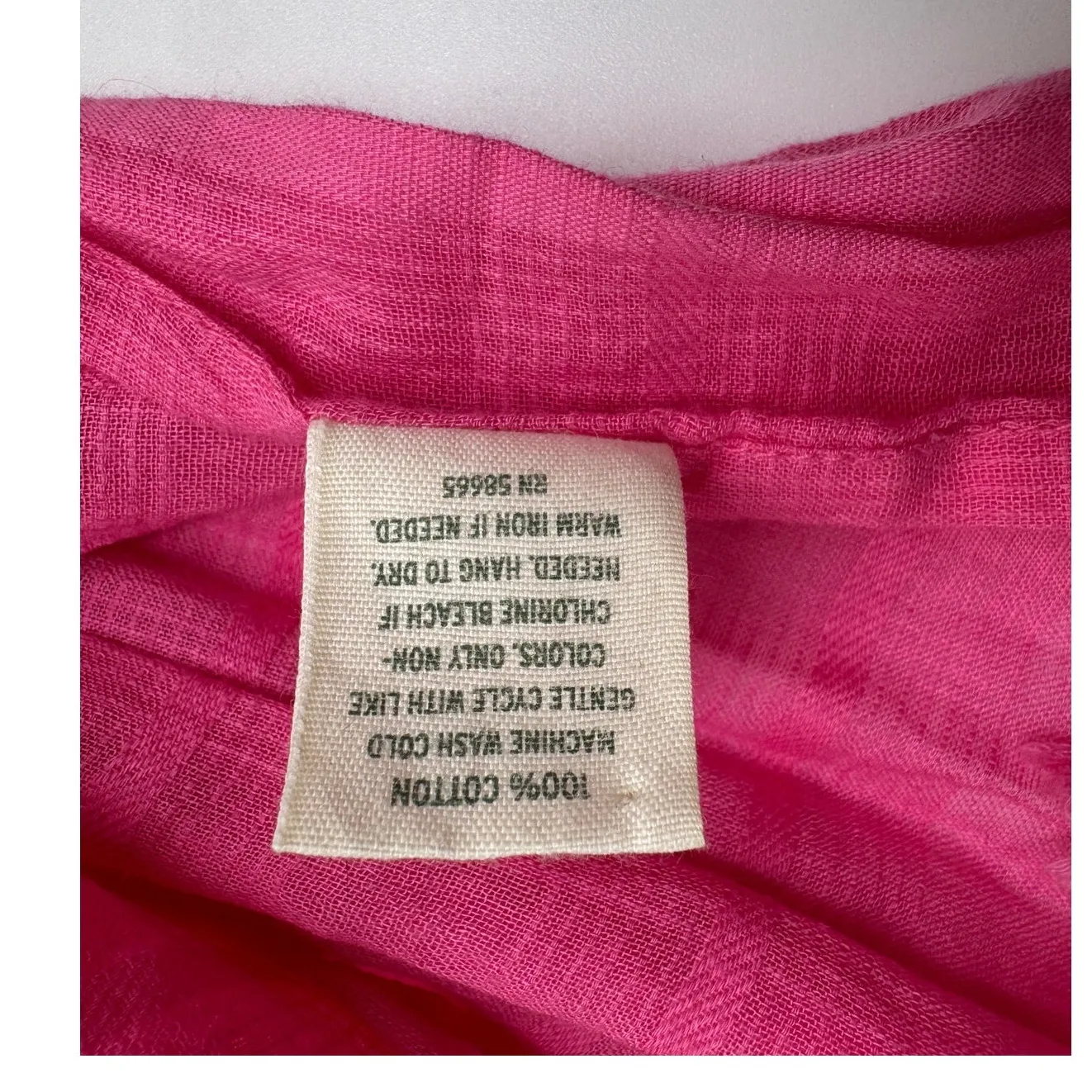 Rubbish Scarf Cotton Pink Fringe 18X72 - Image 2