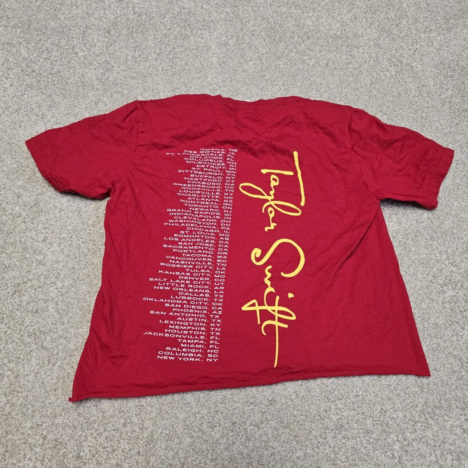 Taylor Swift Y2K Red Speak Now Concert Teeshirt Size S Swiftie‎ Altered - Image 5