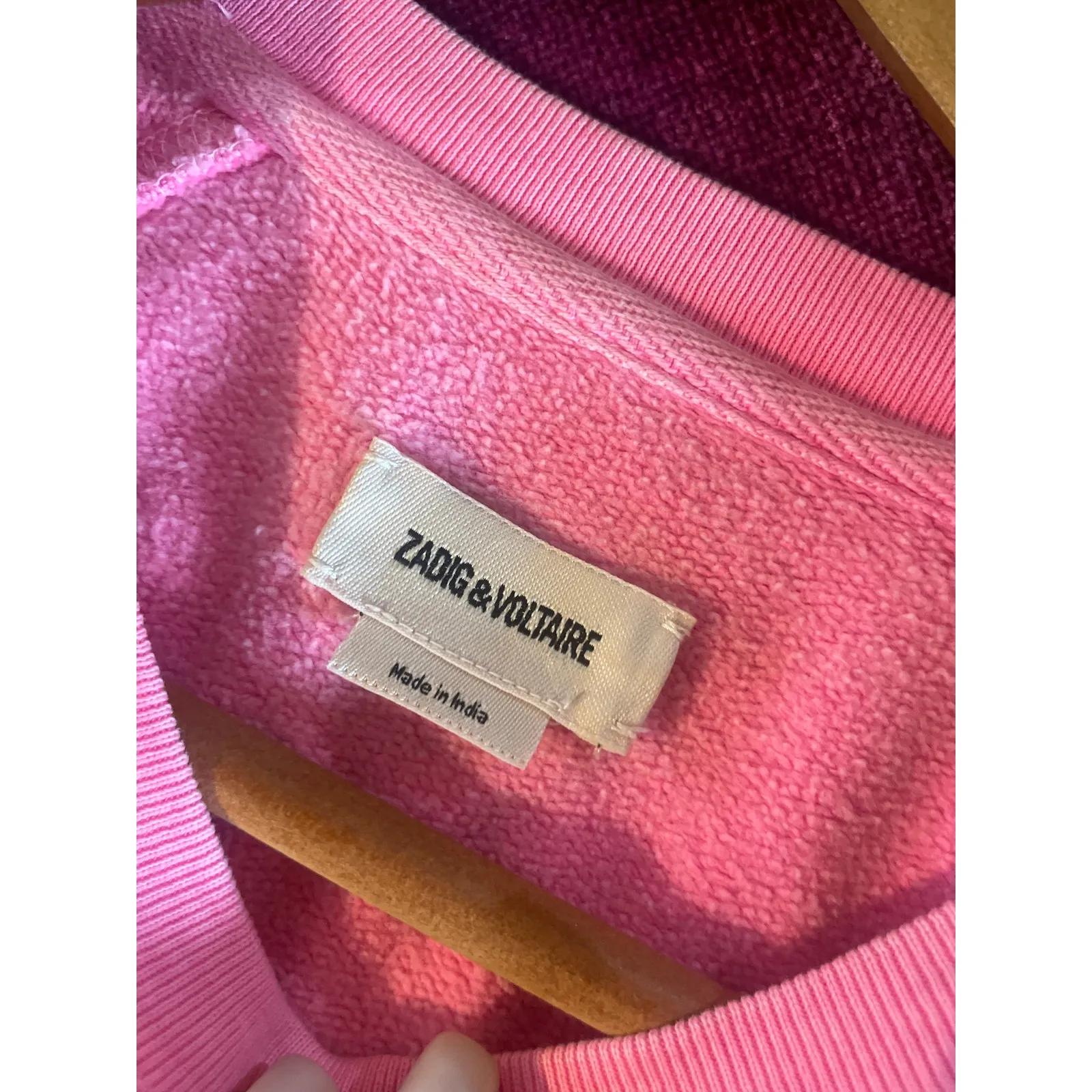 ZADIG & VOLTAIRE Upper Blason Hot Pink Sweatshirt Embroidered ART IS TRUTH S - Image 5