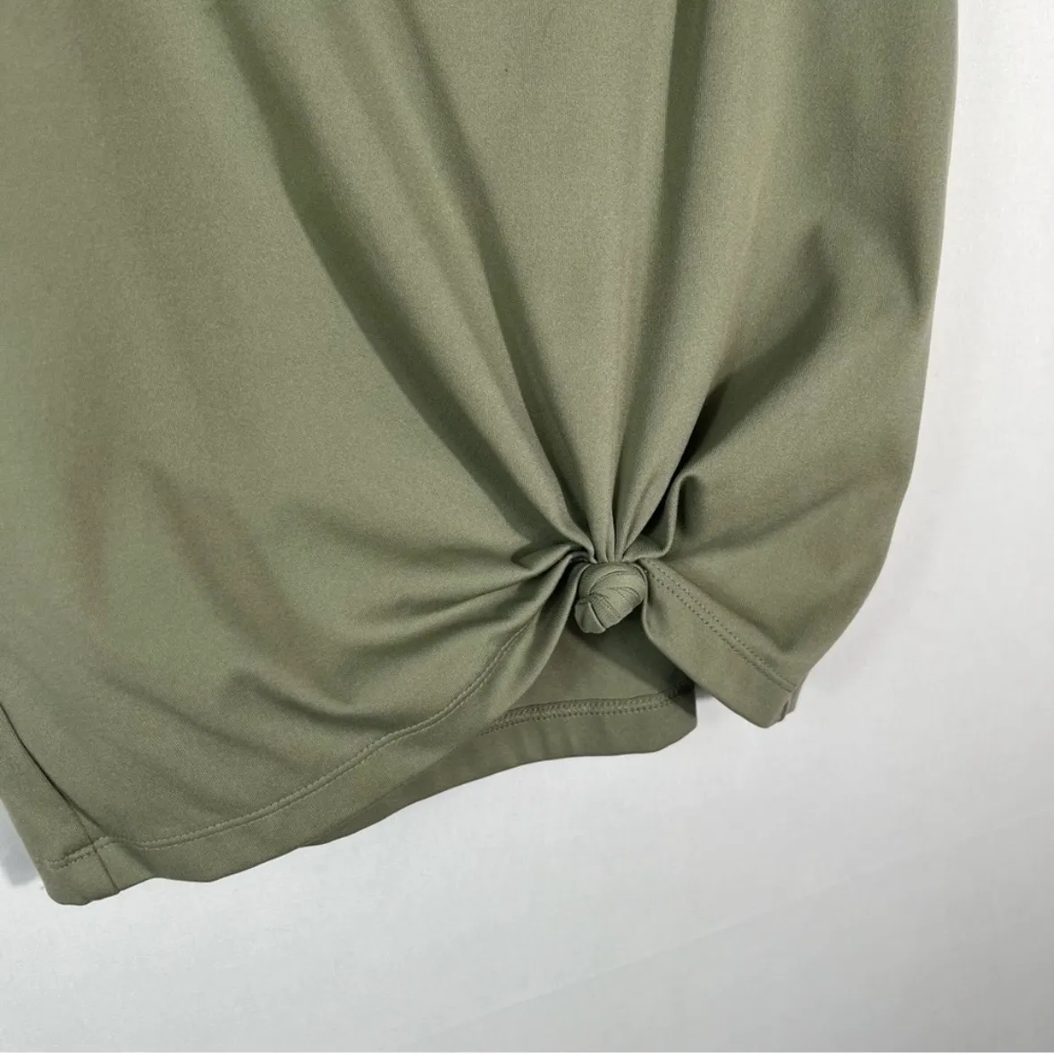 PINK VS Olive Green Athletic Gym Padded Tie Bottom Strappy Back Tank Top Small S - Image 6