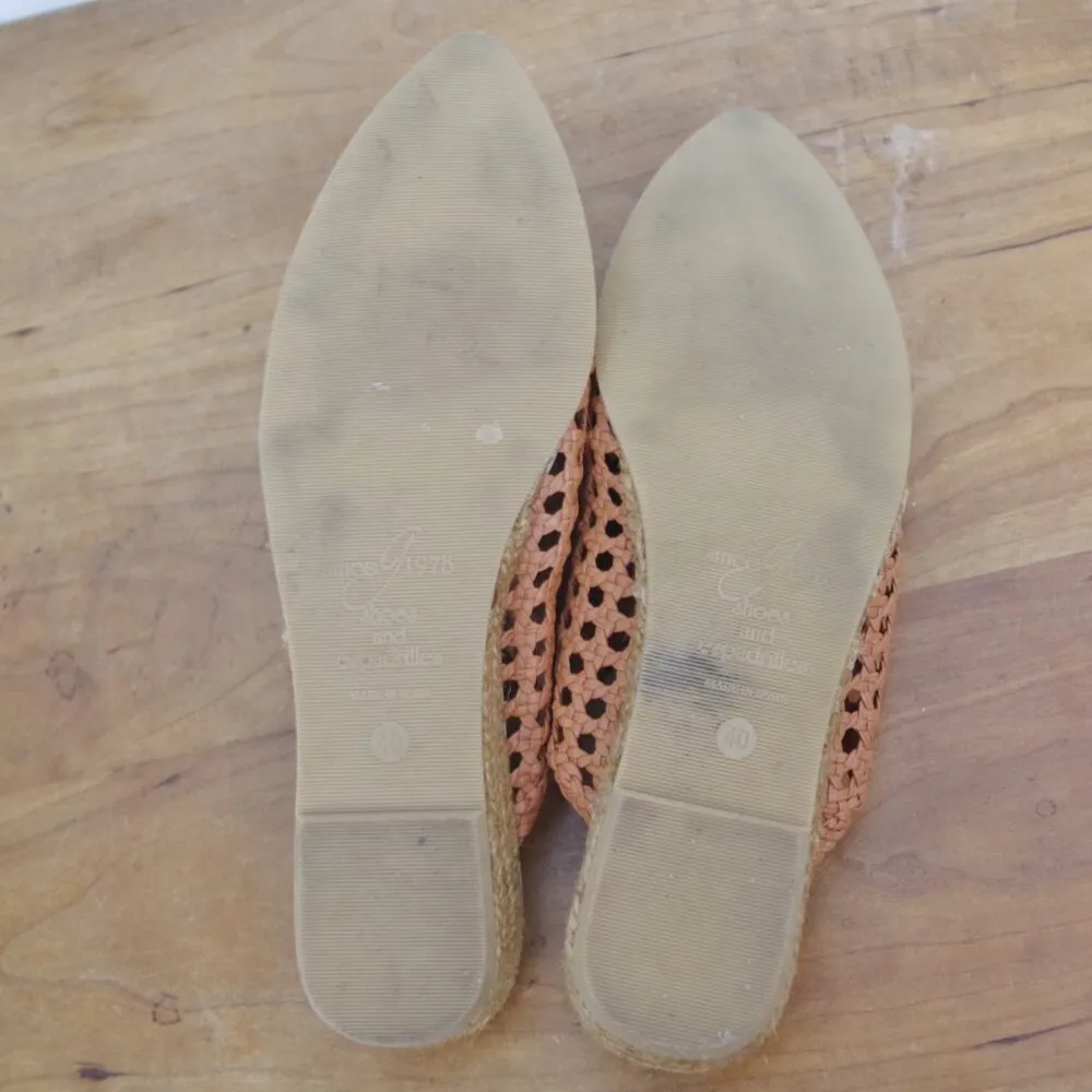 Gaimo Spanish Made Low Wedge Woven Mules Size EU 40 Brown - Image 3