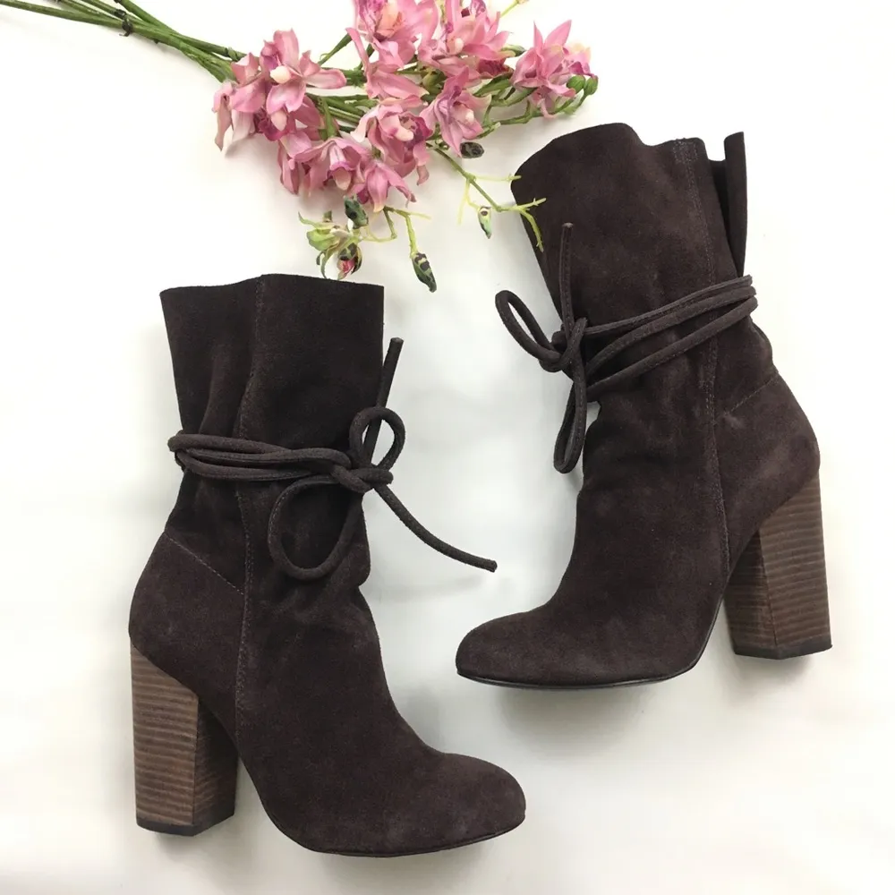 ECOTE Carla Suede Brown Slouch Boots 7M - Image 2
