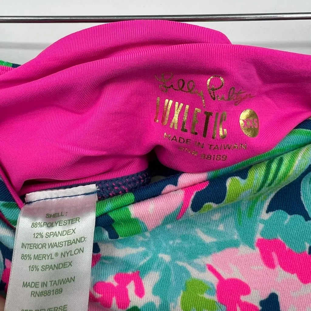 Lilly Pulitzer Weekender High Rise Crop Leggings Macaw Blue Sweet Escape Sz XXS - Image 15