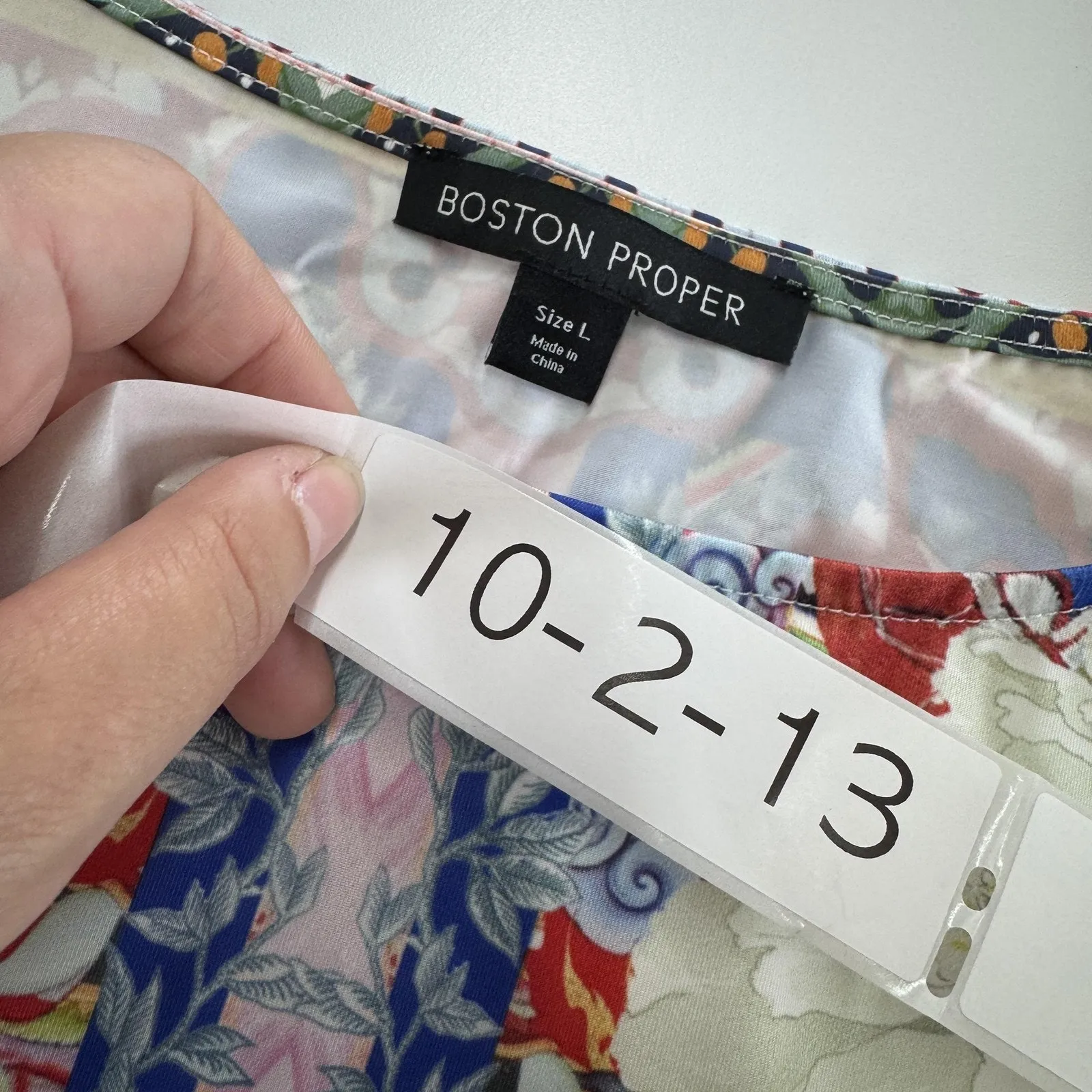 Boston Proper Dress Womens Large Boho Floral Abstract Boho Coastal Mini - Image 4