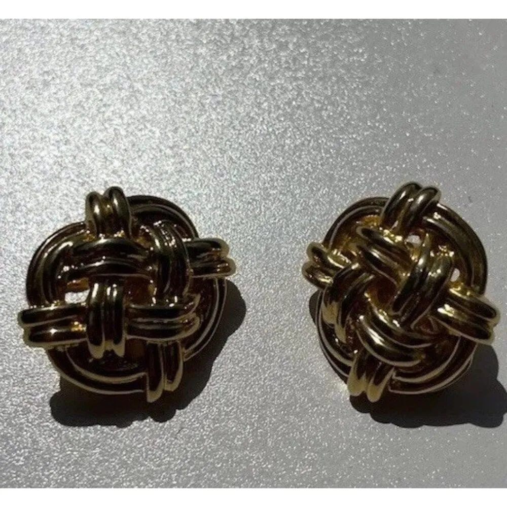 Vintage Cookie Lee Earrings Women’s Modern Quality Gold Gunmetal Chain Clip On - Image 11