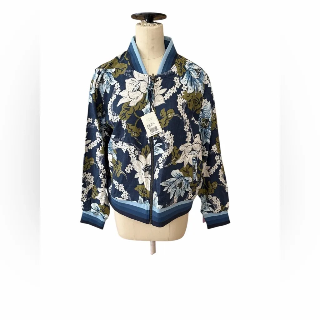 Faherty Reversible Linen Mandalay Bomber Jacket size large, new - Image 5