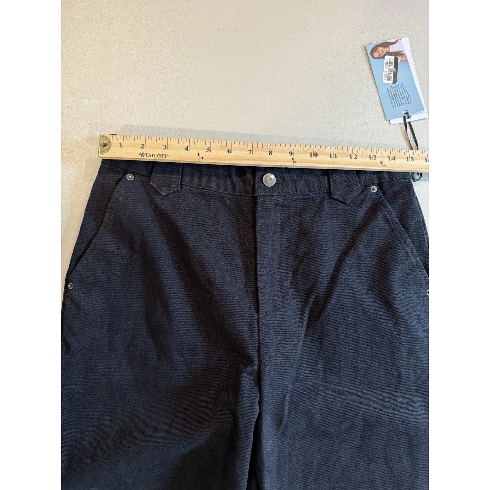 NEW Future Collective Pants Women 8 Blk Straight Leg High Rise Workwear Minimal Black - Image 8