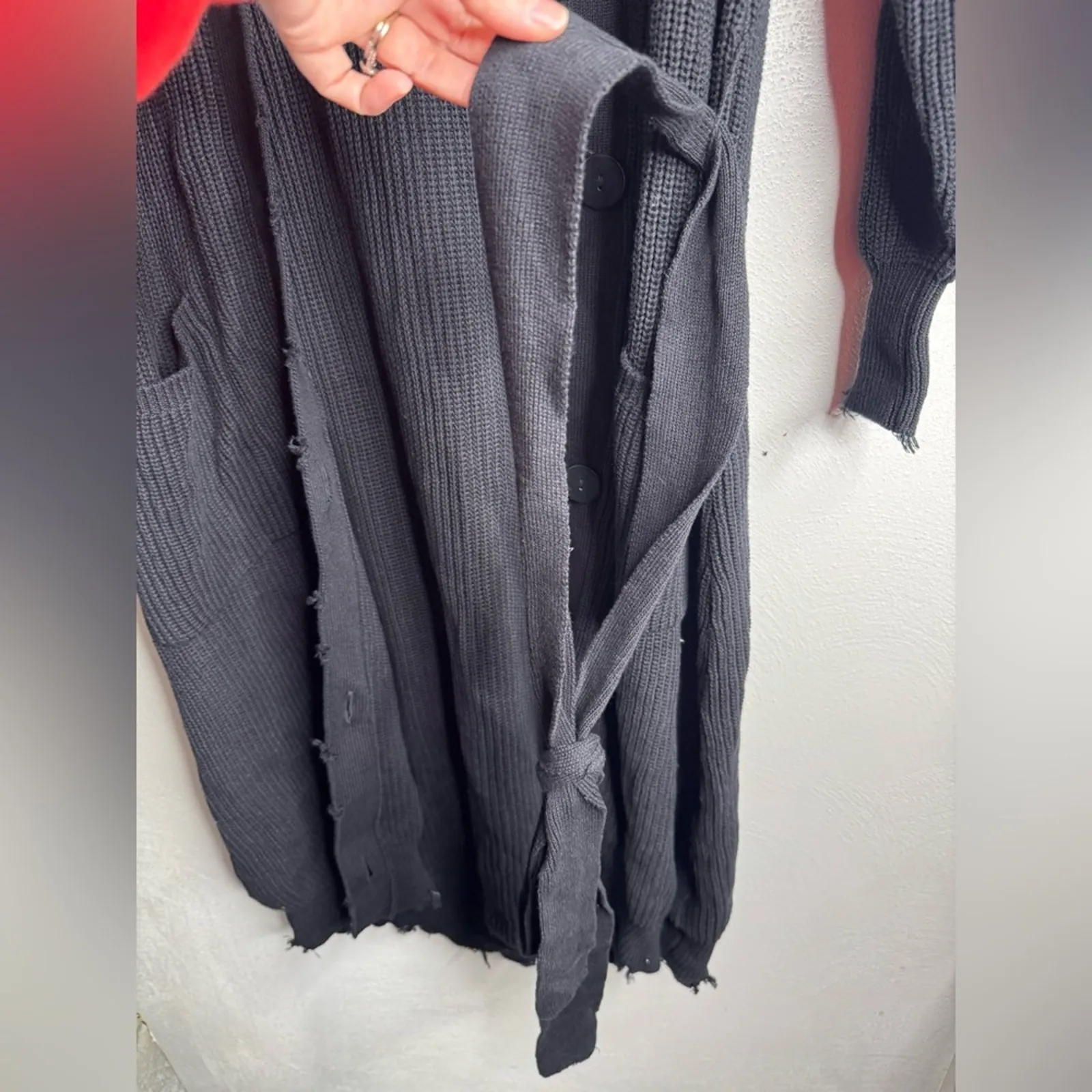 NWT SER.O.YA Black Long Sleeve Knit Button Front Sweater Dress Size M - Image 7