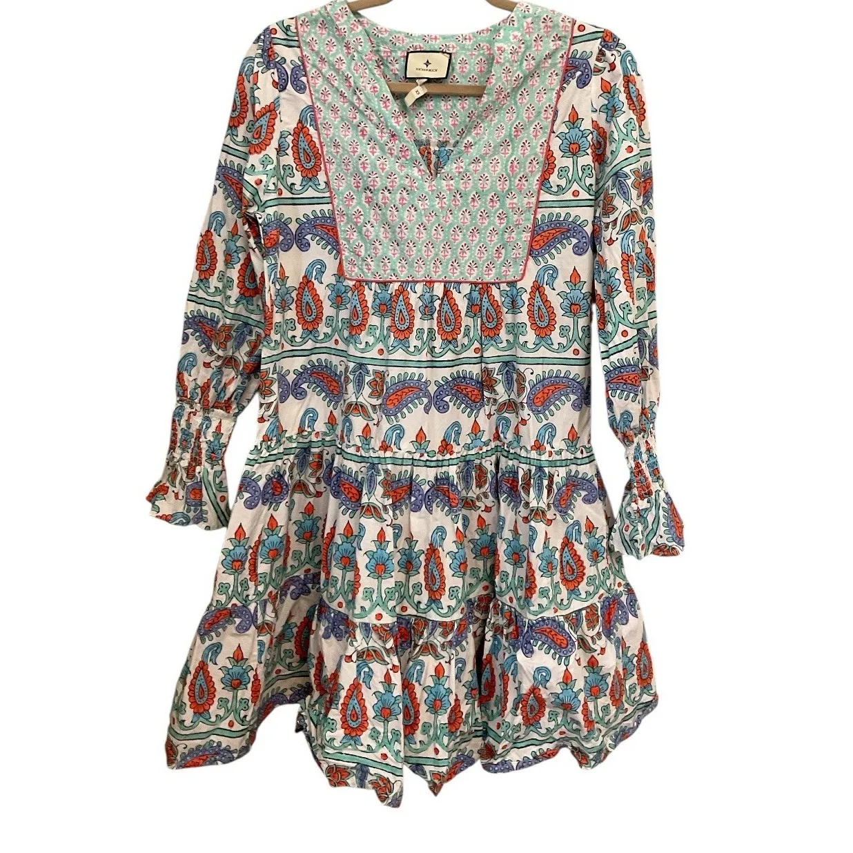 Tuckernuck Teal and Seagrass Block Print Kenzo Dress Coverup V - Image 8