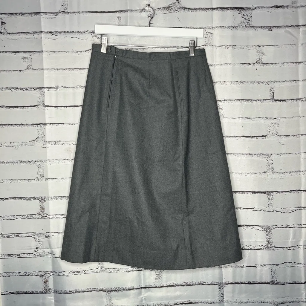 Vintage Cable Car Clothiers Robert Kirk Pleated Grey Blazer Skirt Set 14 Suit Gray - Image 7