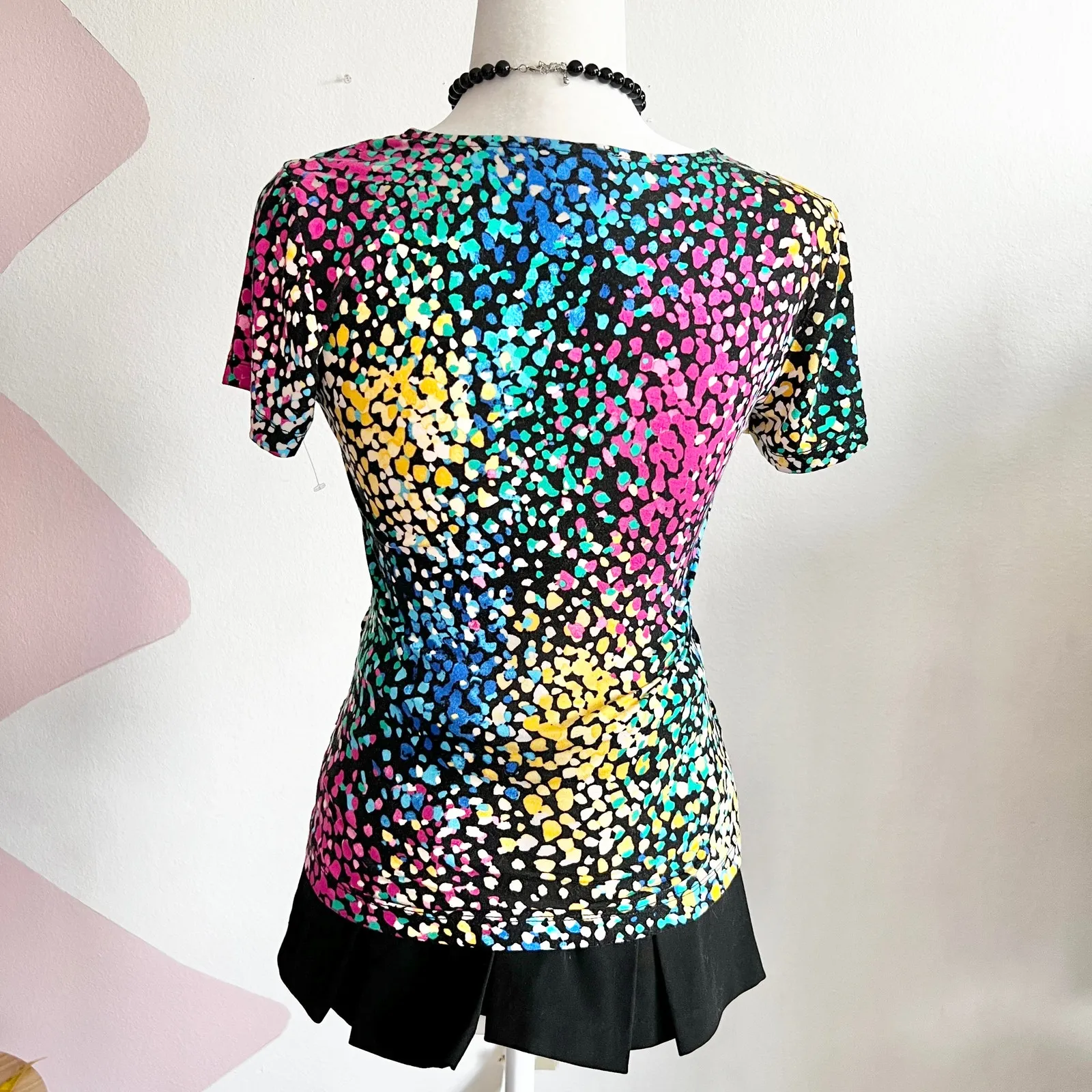 Colorful Babydoll‎ Top, Playful, Retro, Vintage, Boho, Whimsical, Y2K, Small - Image 3