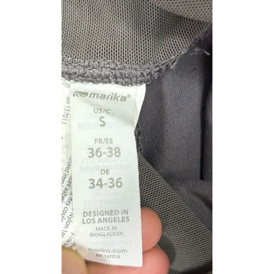 Marika 7/8 Legging Womens S Criss Cross Lower Side Panel Gray Yoga Lounge Pocket - Image 8