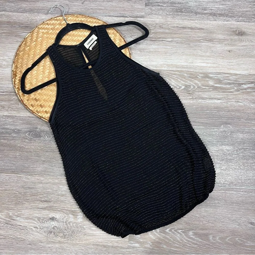 La’gence‎ black beaded sleeveless blouse - Image 2