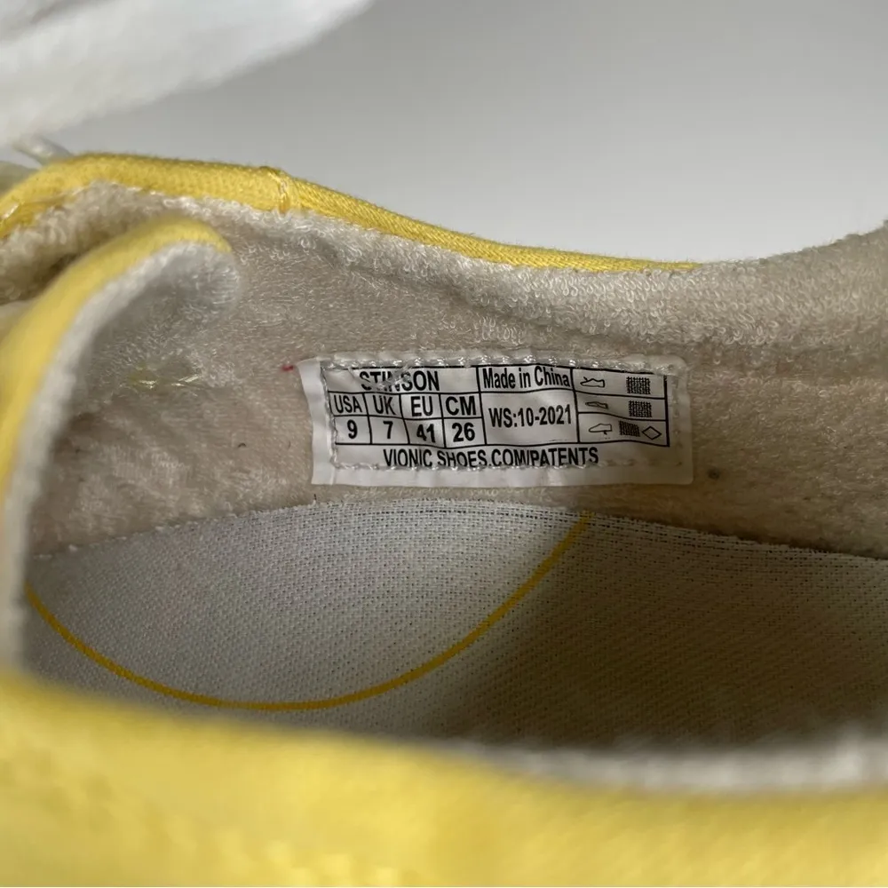 Vionic Beach Stinson Casual Yellow Sneaker Washable Size 9 - Image 8