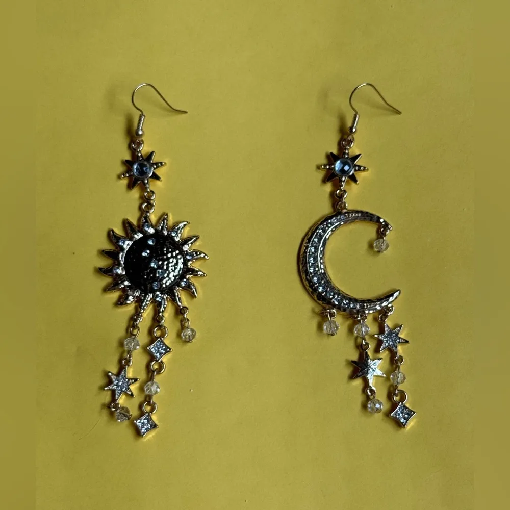 Gold and Silver Celestial Earrings - Image 2