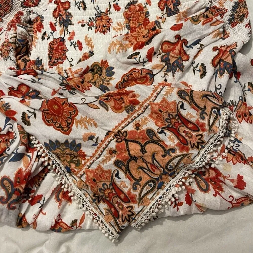 Xhilaration Dress Womens Sz XS Floral Lace Long Bell Sleeve Western Boho - Image 10