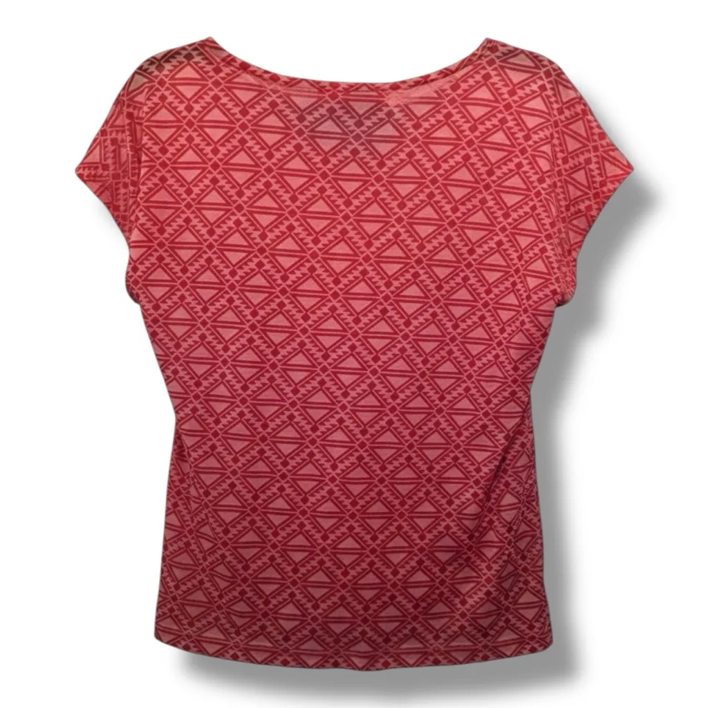 Ruby Rd Women’s NWOT Red With Pink Geometric Pattern and Stud Detailing Size M Size M - Image 3