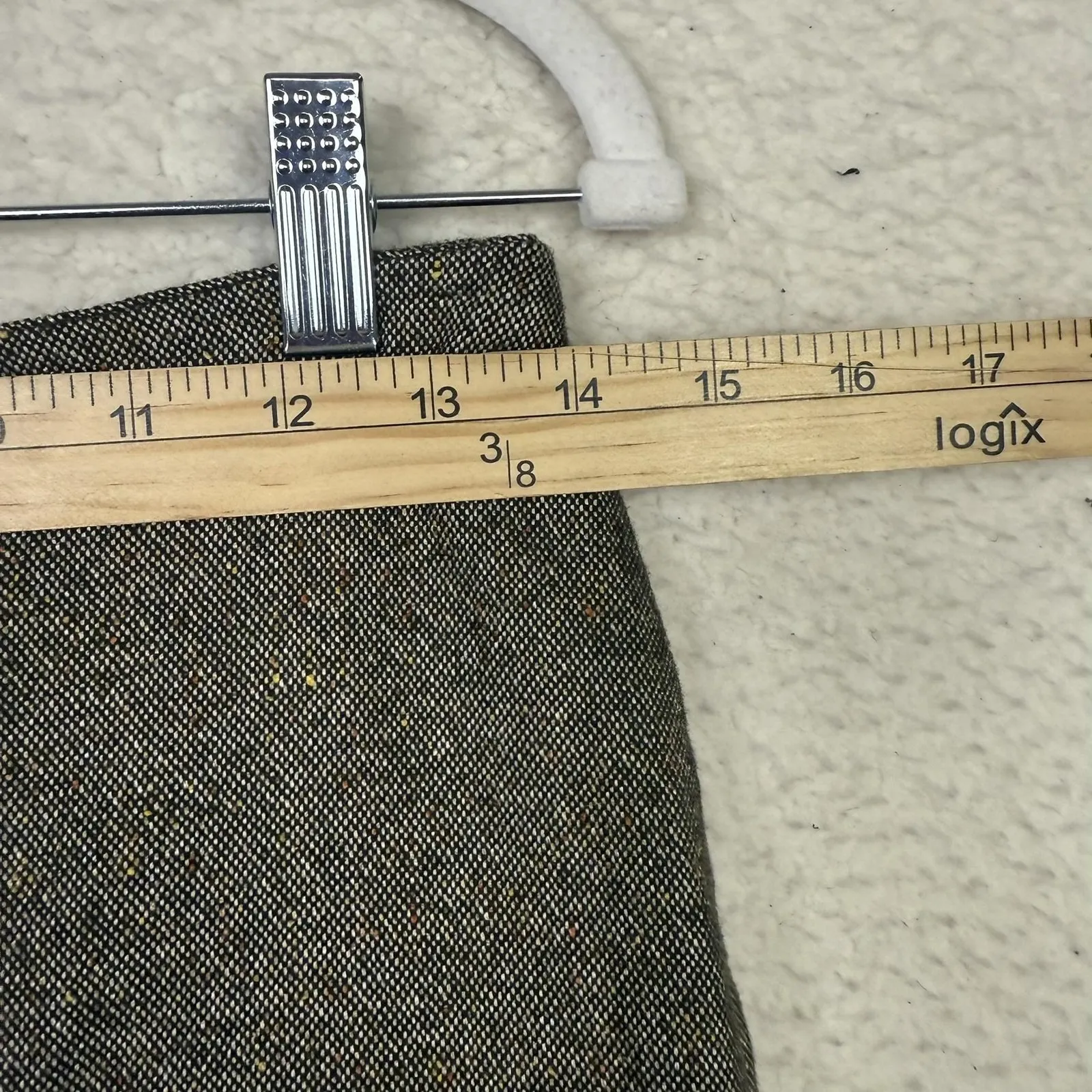 Talbots Skirt Womens 2P Brown Tweed Wool Ruffle Tiered Career Feminine Academia - Image 7