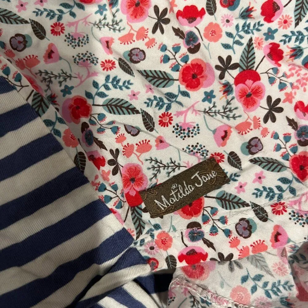Matilda Jane Wish You Were Here Floral Striped Top Small - Image 12