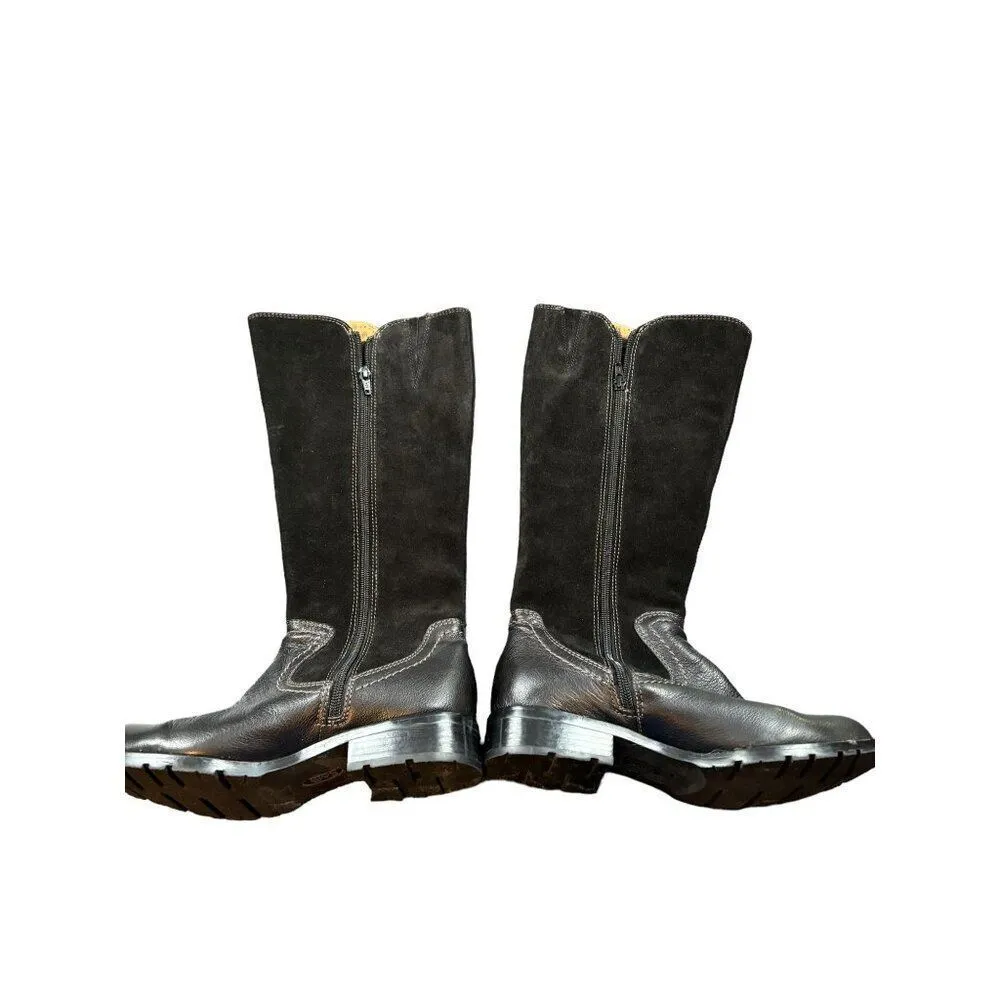 Söfft Burgamo Women's Tall Black Leather & Suede Boots Size 7M Zipper Closure Bu - Image 10