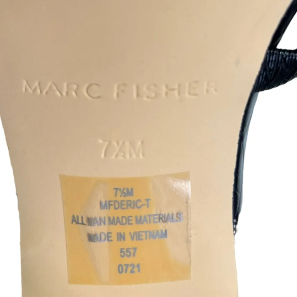 Marc Fisher Deric 2 Croc Embossed Square Toe Ankle Strap Heel - Image 9