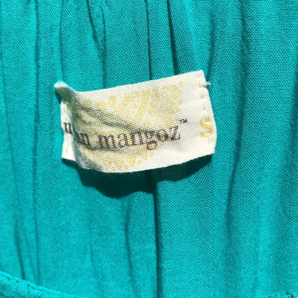 Urban Mangoz Turquoise Embroidered Top Blue Size M - Image 6