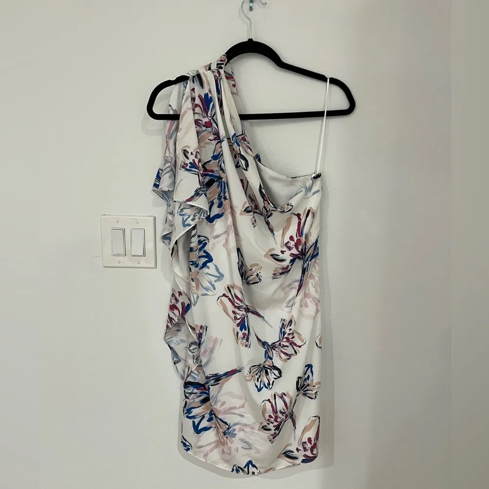 COPY - Paloma Brushstroke Floral One Shoulder Lined Dress Women’s Size 12 - Image 11