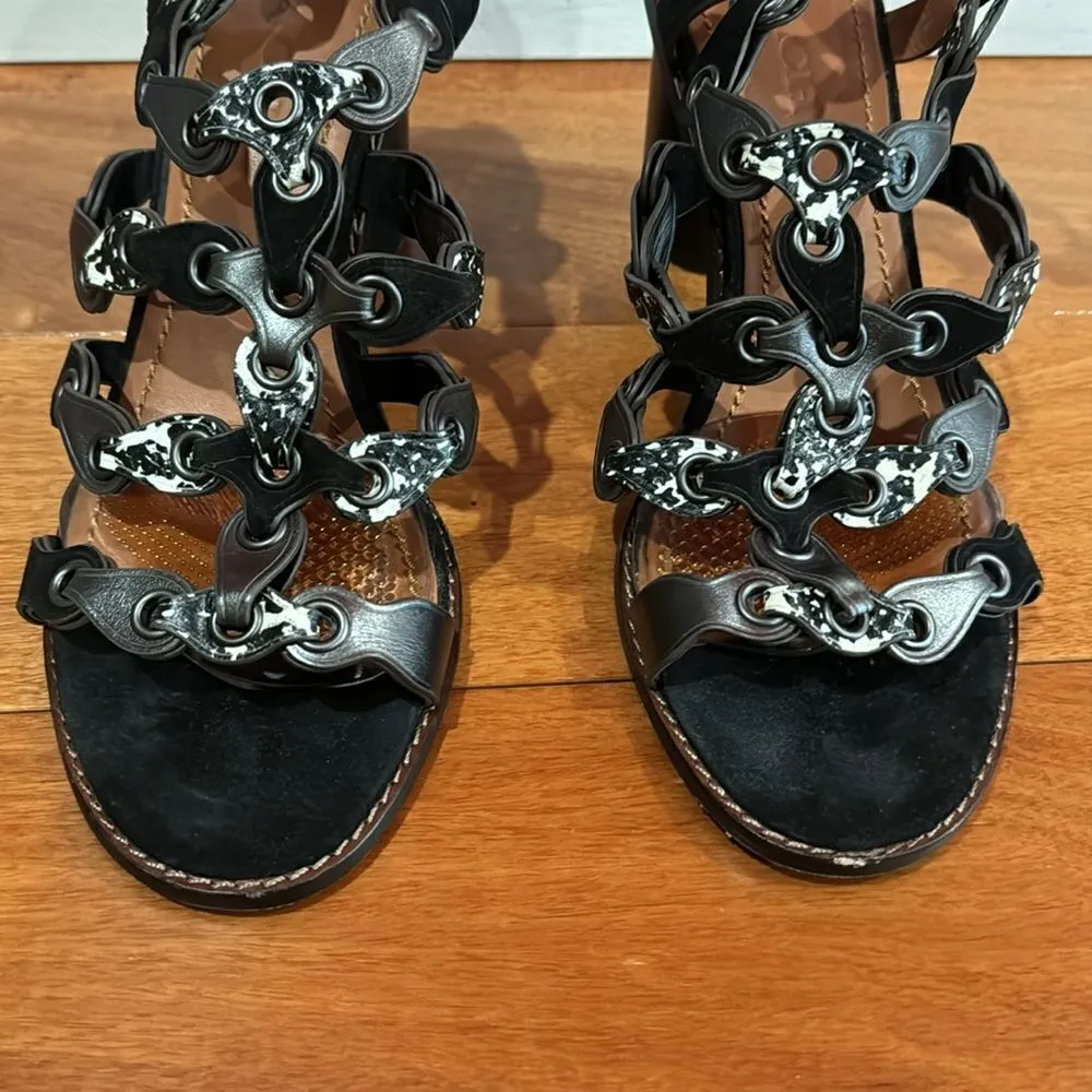 Coach Women’s MH Sandal Cll MXM Brown/White & Gunmetal size 10 - Image 2