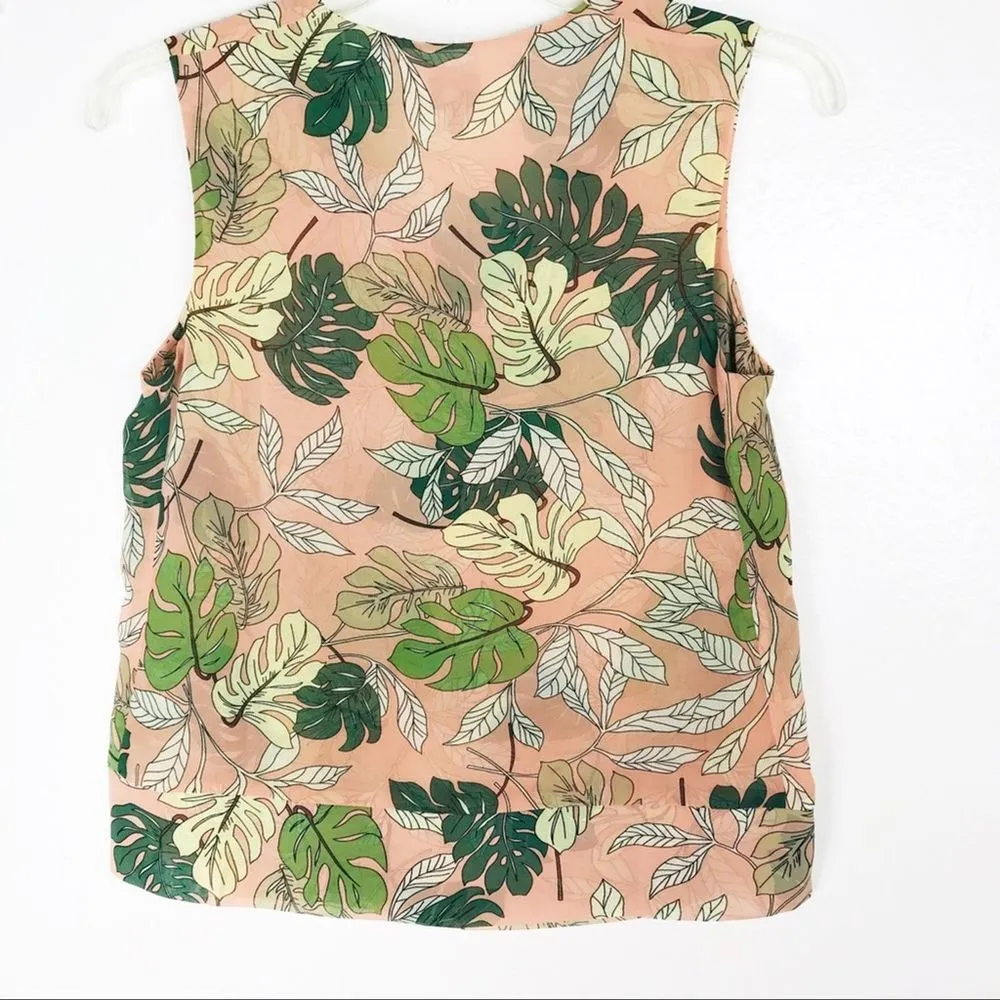 CABI Monstera Tropical Leaf Sleeveless Top Style #5351, Size Small - Image 2