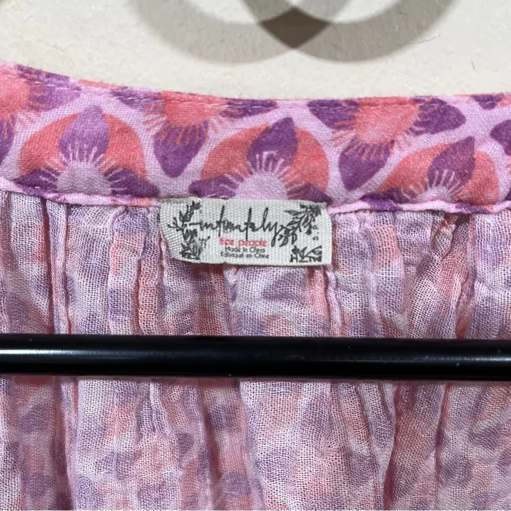 Intimately Free People Linen Blend Daydream Pink & Purple Tunic Oversized S - Image 2