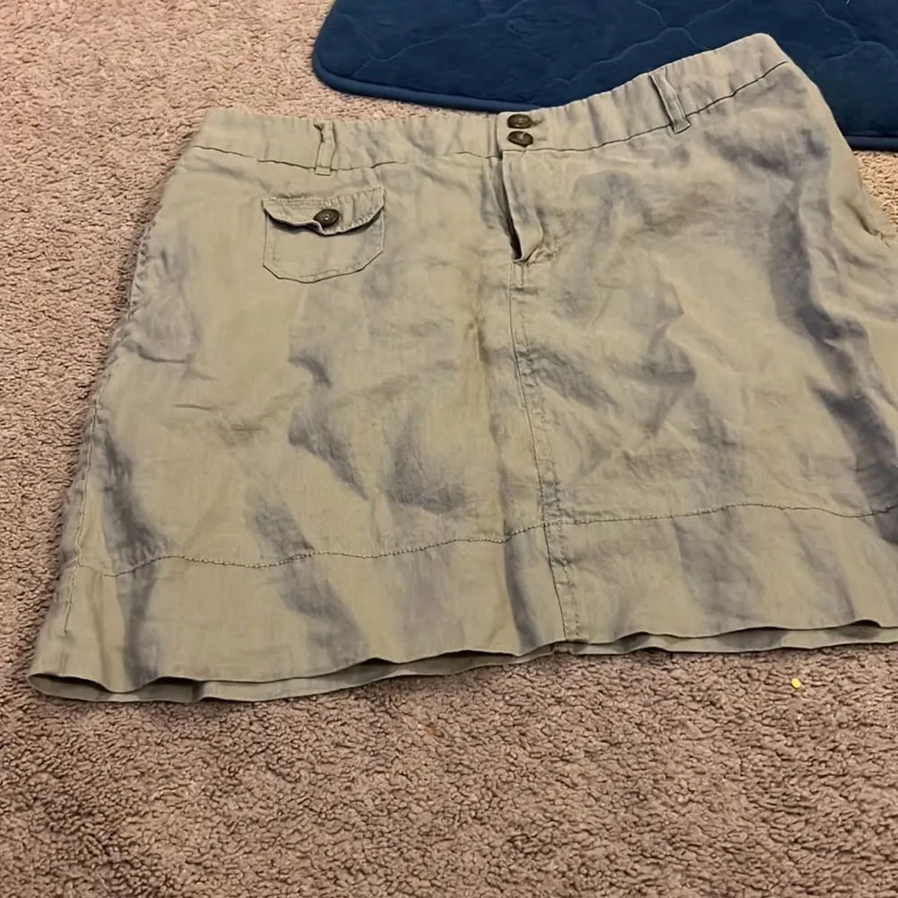 Cynthia rowley khaki linen skirt 12 - Image 4