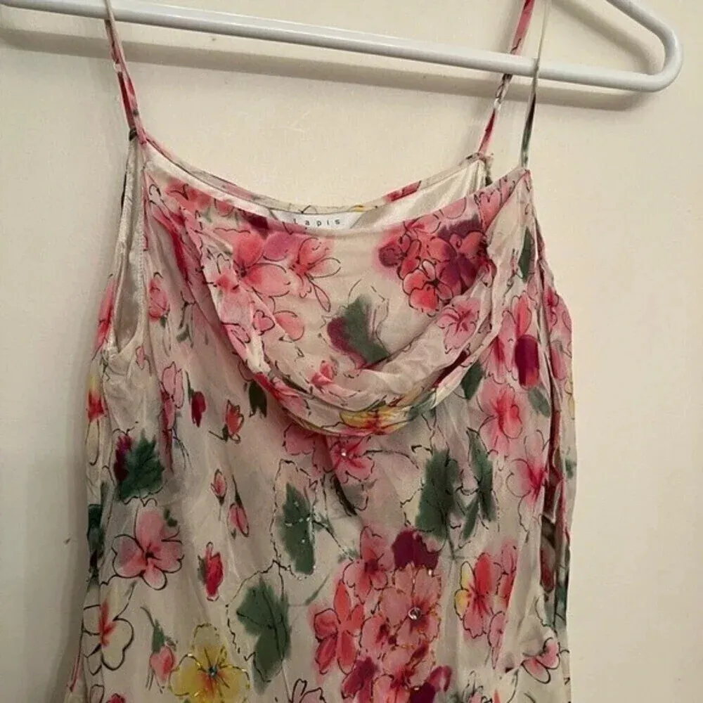 Lapis dress by Anthropology, size Medium in a 100% silk romantic flower print - Image 5