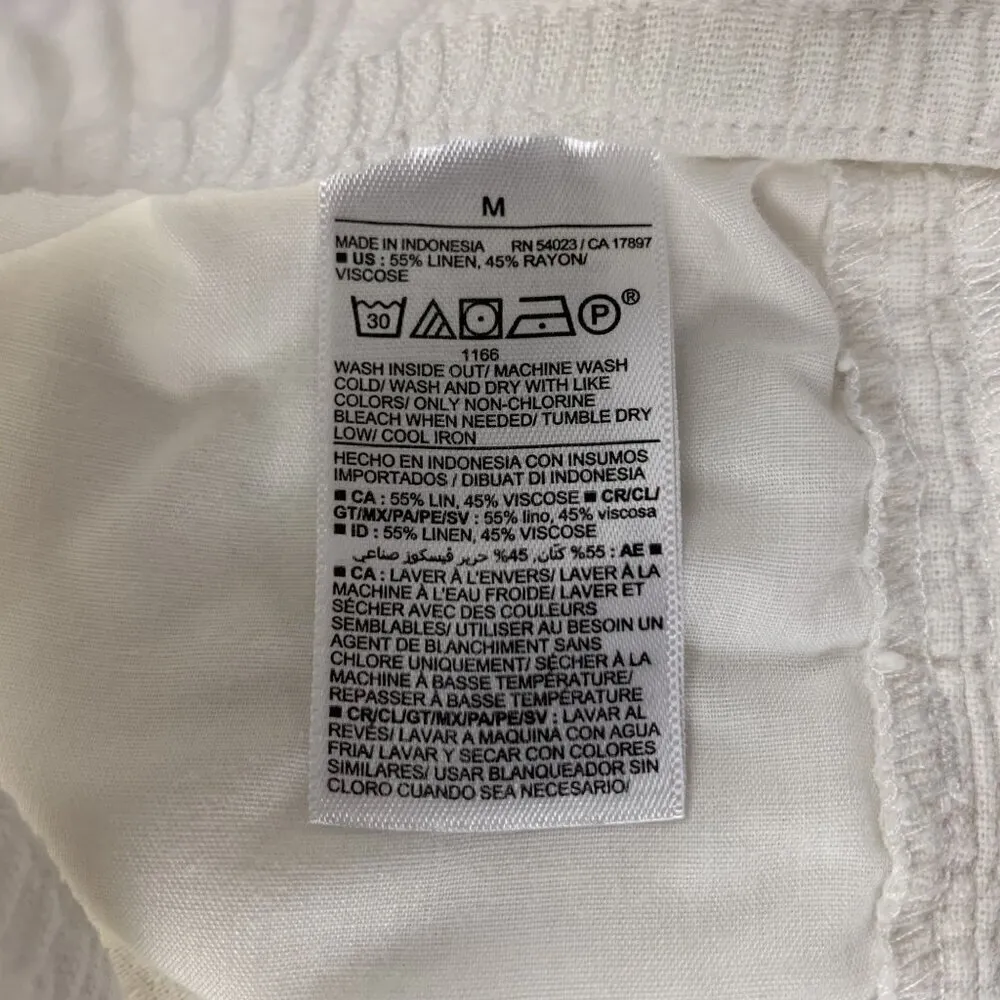 Old Navy White Linen Blend Pull On Shorts M - Image 4