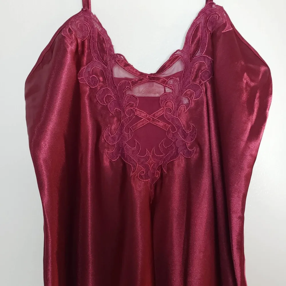 Vintage Sexy Red Chemise Valentine Lingerie Dress Lace Ruffles Medium - Image 5