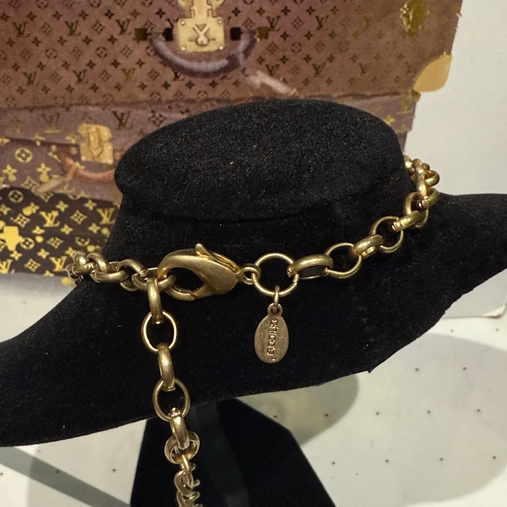 Chico’s Elegant Gold tone Circle Pendant Necklace - Image 3