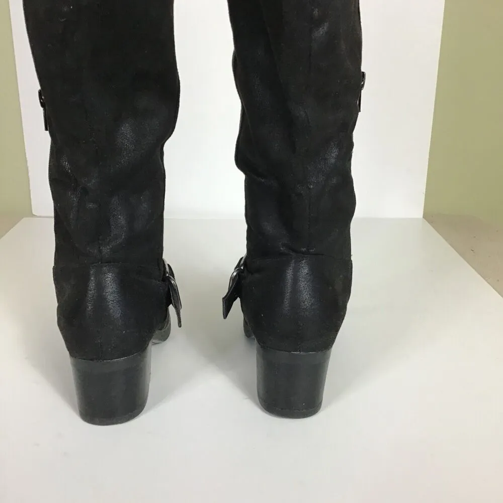 Carlos Santana Women tall boots Sz. 7 Black. EUC Cara Wide calf  Tall biker boot - Image 3