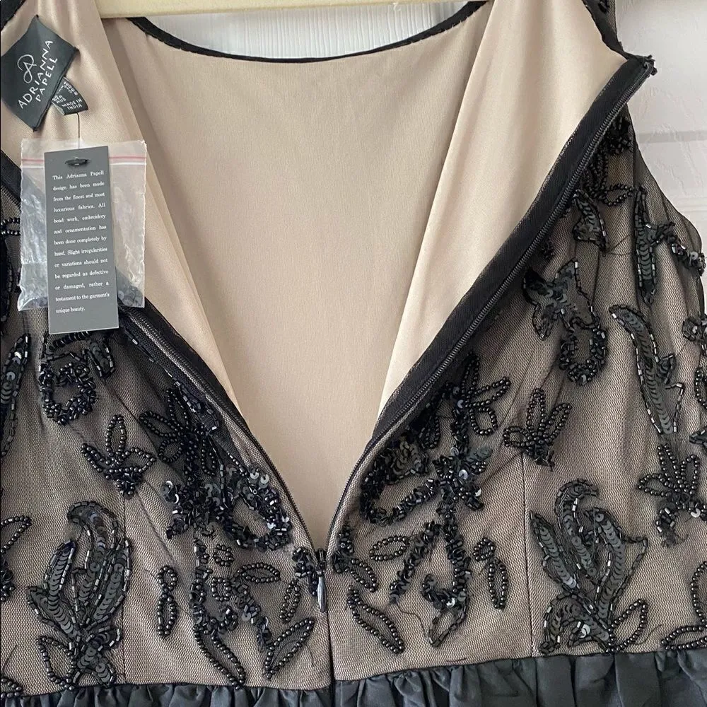 Adrianna Papell Black Beaded Bodice Mini Dress 6 - Image 5