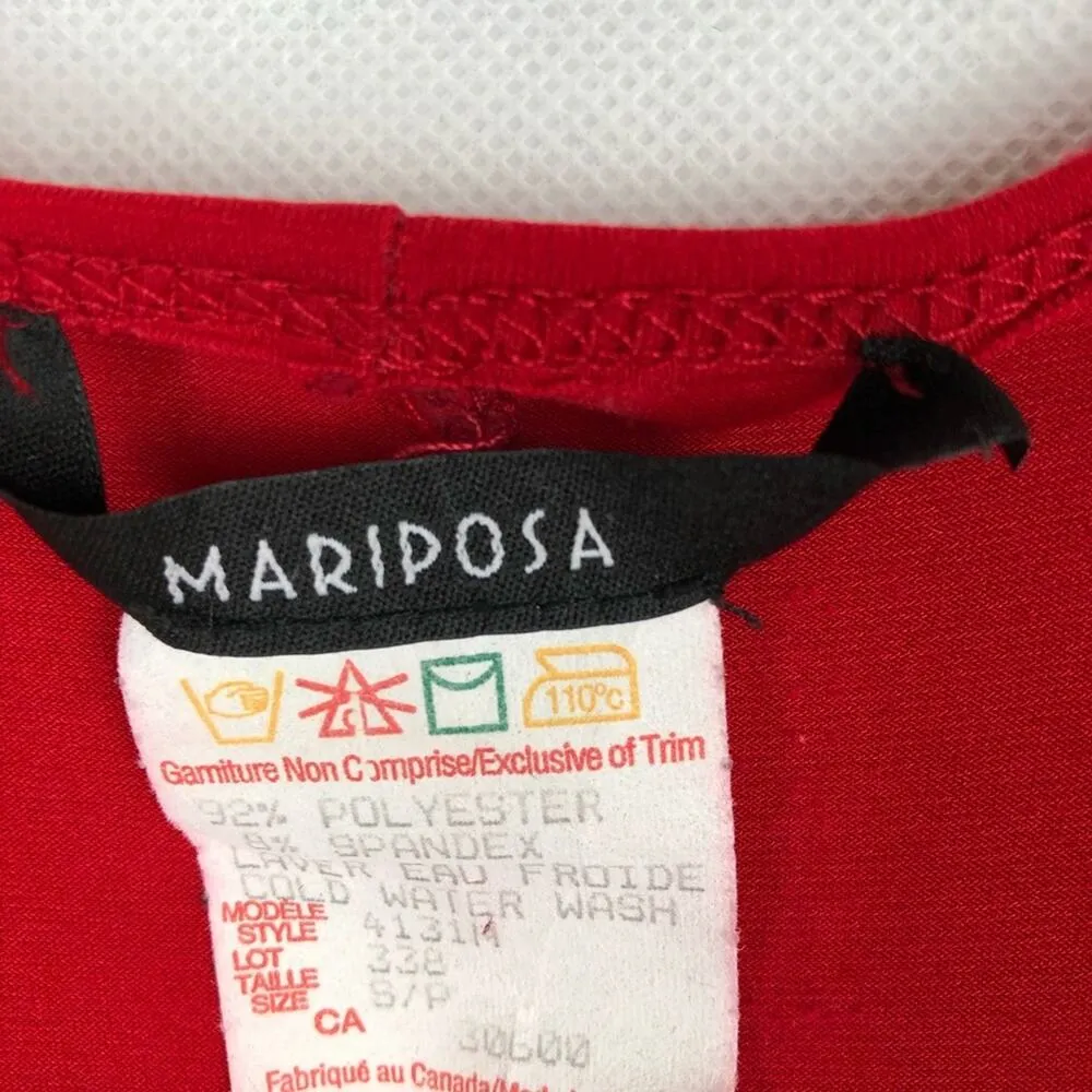 Vintage Mariposa Dress Womens S Y2K Midi Stretch Party Cocktail Wedding Guest Red - Image 5