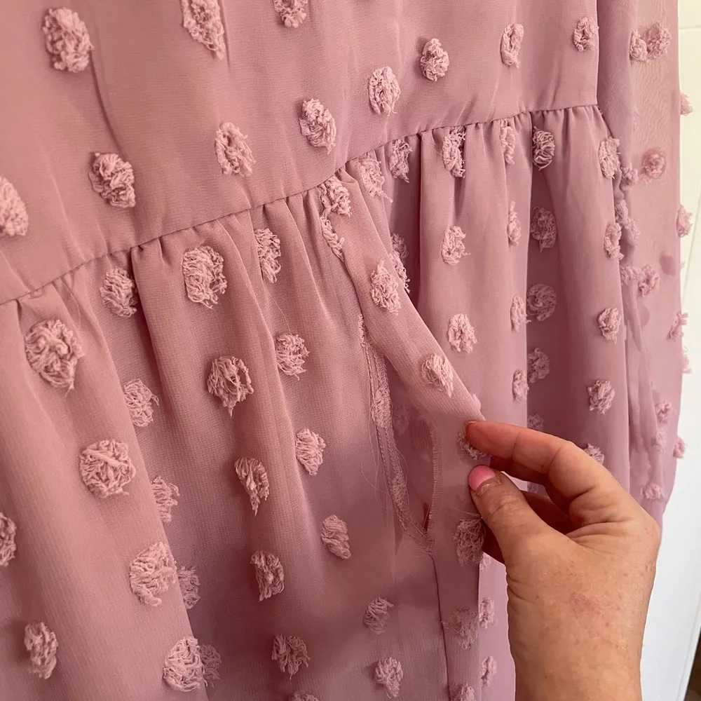 Suprelook Long Sleeve Pink Babydoll Dress ~ NWT *flawed* ~ Women’s Size XL - Image 3