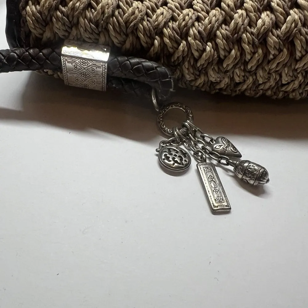 Brighton M Crossbody Shoulder Bag Woven Jute Cord Woven Leather Strap & Accents - Image 5