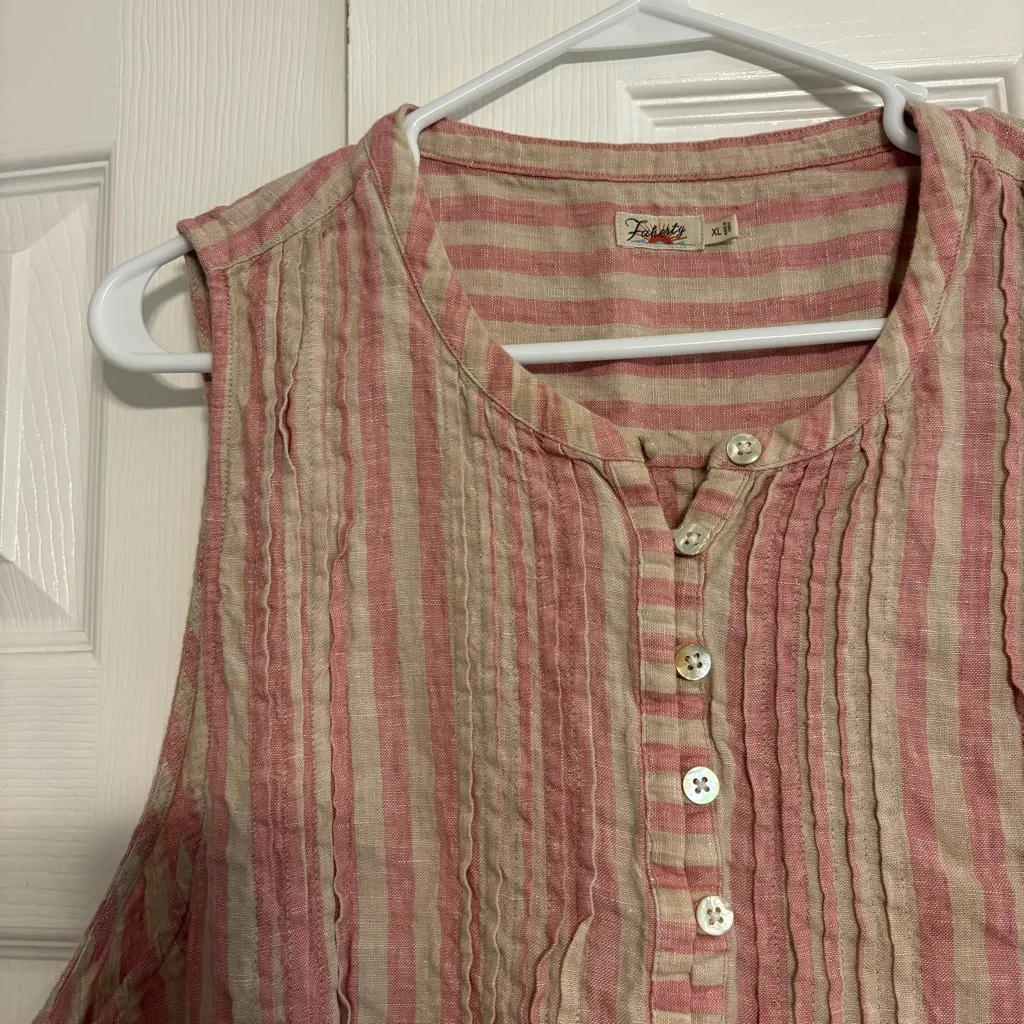 Faherty Isha Linen Dress Size L - Image 7