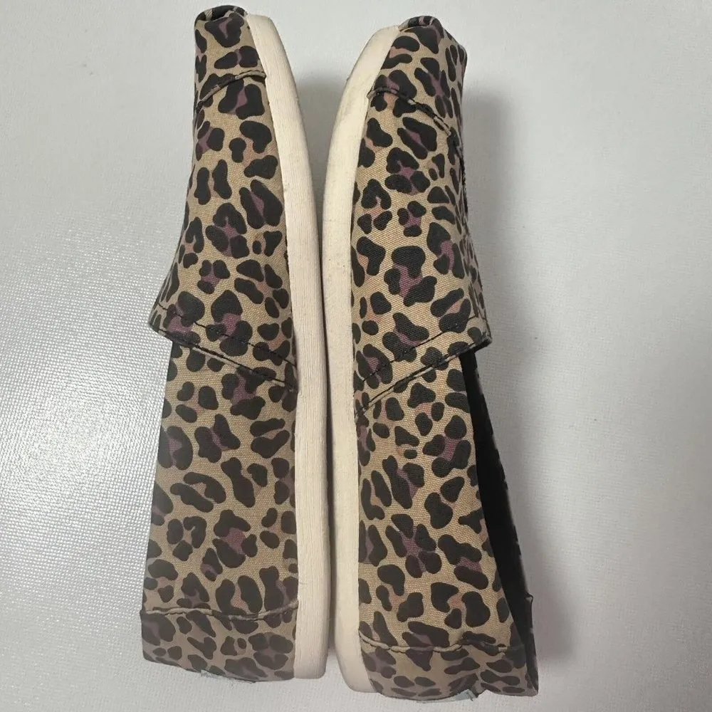TOMS Womens Alpargata Flats Leopard Cheetah Print Cloud Bound Slip On Shoes 7W Brown Size 7 - Image 5