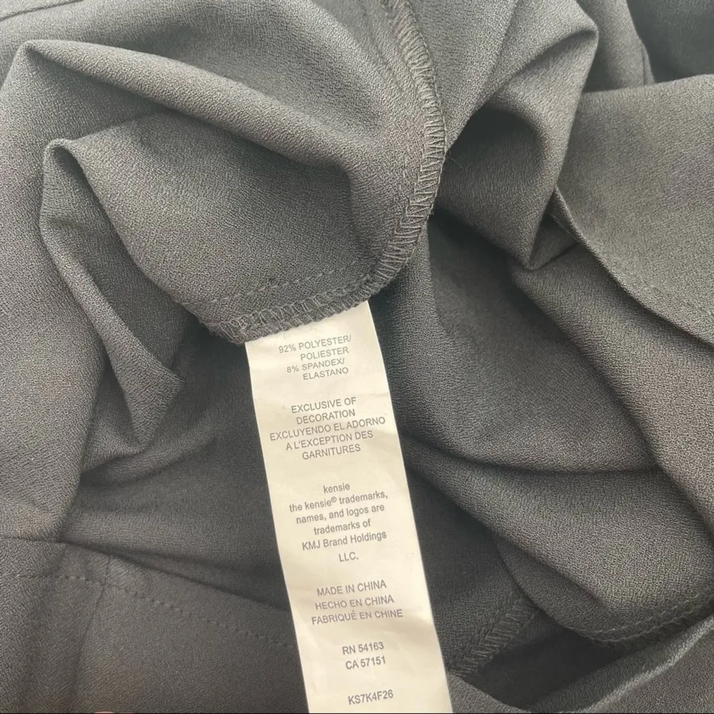 Kensie Tank Top Pearl Strap Trim Blouse Defina Top Crepe Black Size Large NWT - Image 9