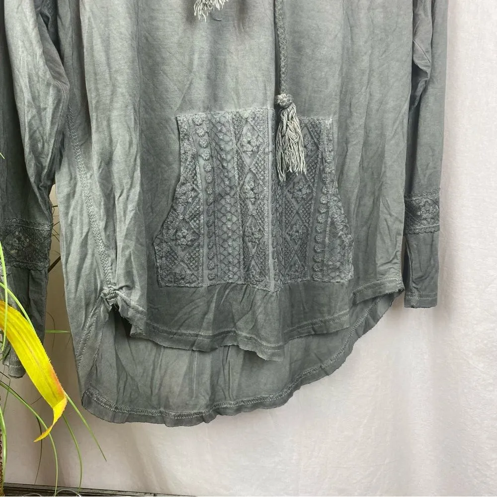 POL Gray Soft Long Sleeve Hoody Top S - Image 6