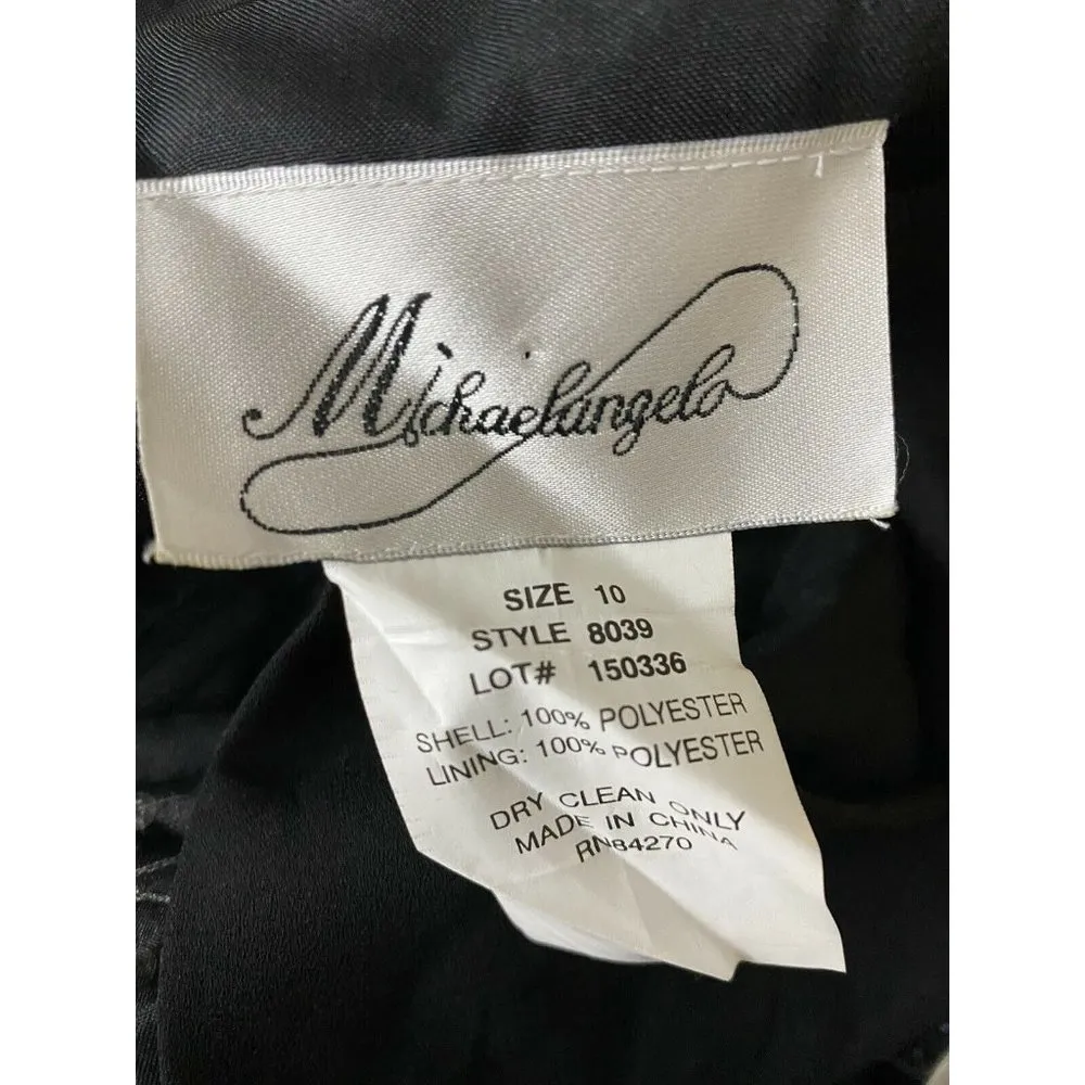 Michaelangelo Dress Size 10 NEW Maxi Beaded V Neck Black Sleeveless MSRP $148 - Image 4