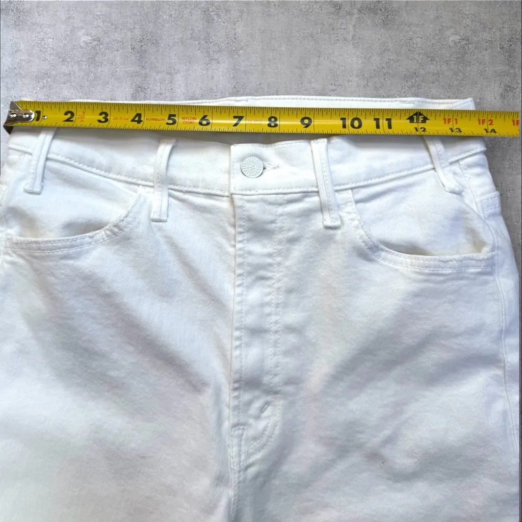 MOTHER The Hustler Ankle Fray Jeans White Fairest of Them All Size 29 - Image 16