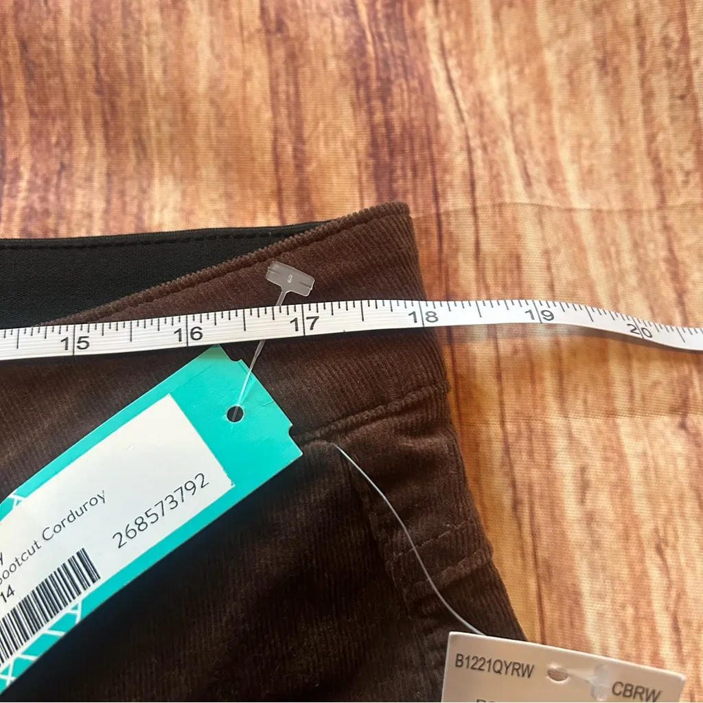 NWT Women’s Democracy Ab Solution Corduroy Brown Bootcut Pants Size 14 - Image 4