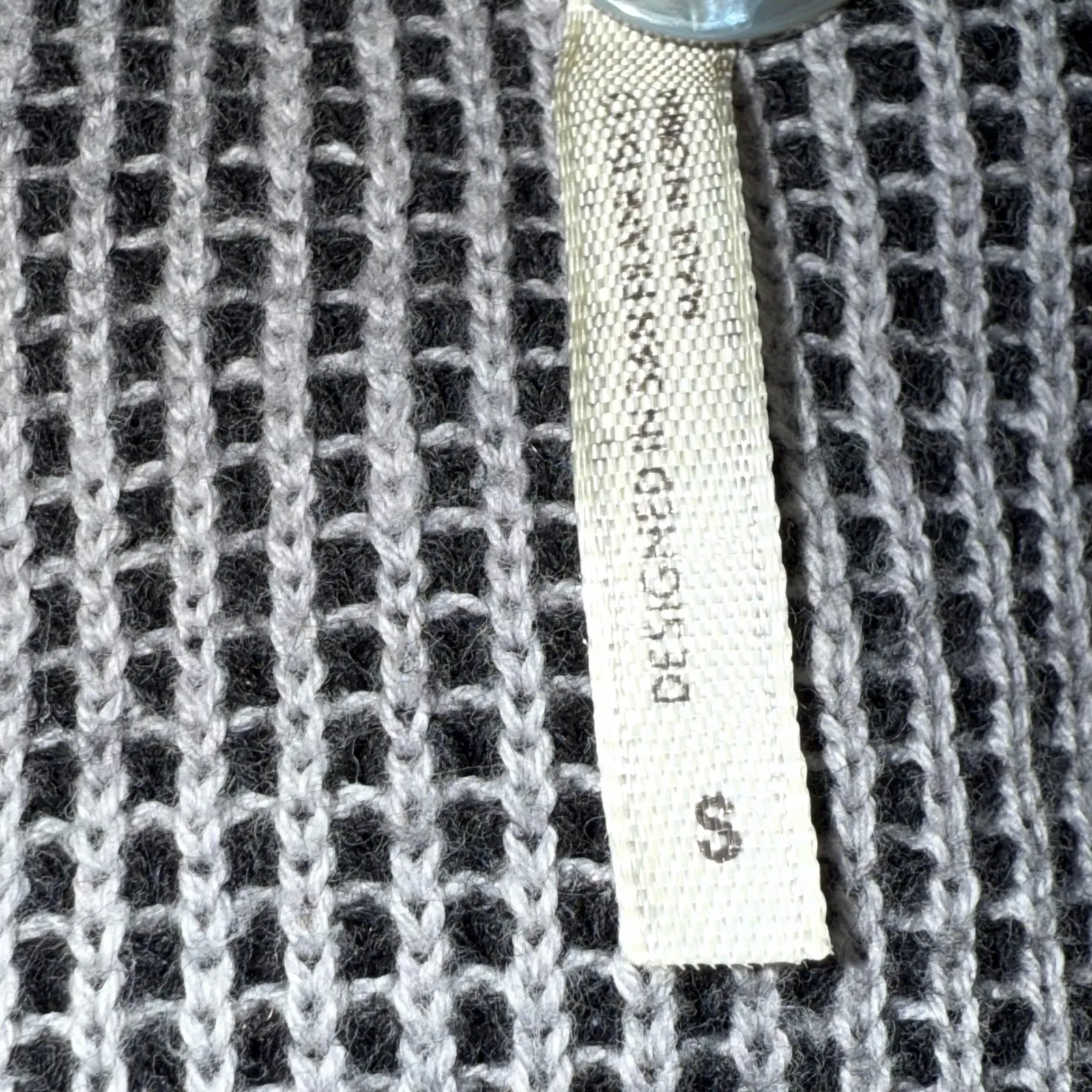 MARGARET O'LEARY Charcoal Grey Textured L/S Tiered Crew Neck Cotton Crop Top S - Image 8